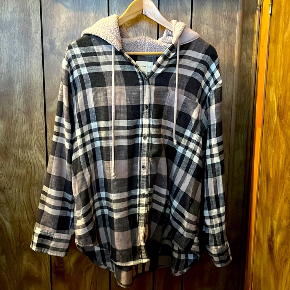 Ladies Flannel hooded shirt